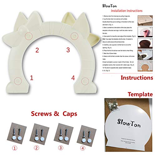 Slowton Cat Door, Pet Door for Cats Interior Door 2 Way Kitty Hole Shape Pass Fits Hollow Core Glass Solid Door for Cats… - Image 7