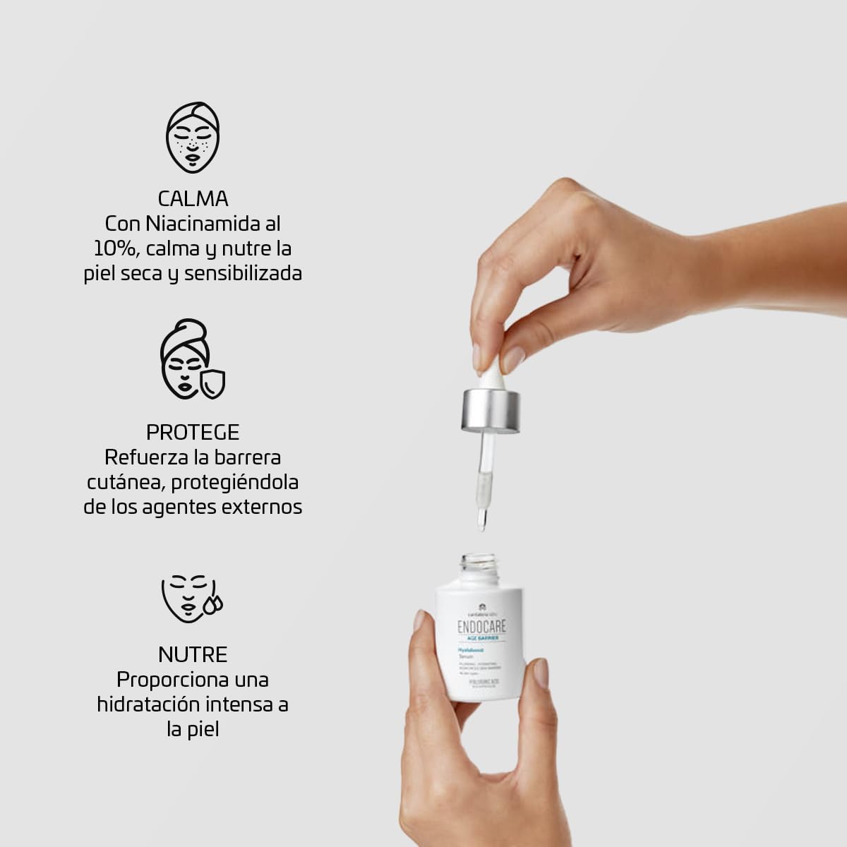 Cantabria Labs - Endocare Age Barrier Niacinal Serum Gel - 30 ml - Sérum Gel con 10% Niacinamida y ácido hialurónico en nanovesículas - Hidrata, Calma y Refuerza la Barrera Cutánea
