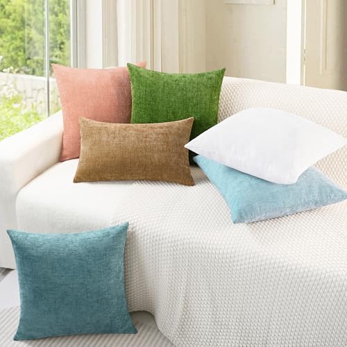 image for CaliTime Throw Pillow Covers Decorative 20 X 20 Inches Pack of 2 Cozy 