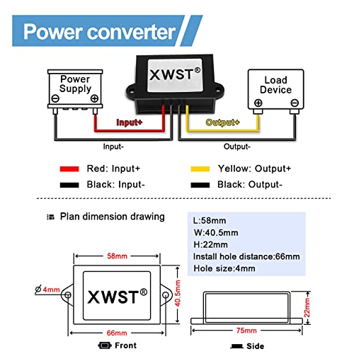 Convertidor reductor CC de voltaje de 24V 48V 72V a 12V 5A para coche 5