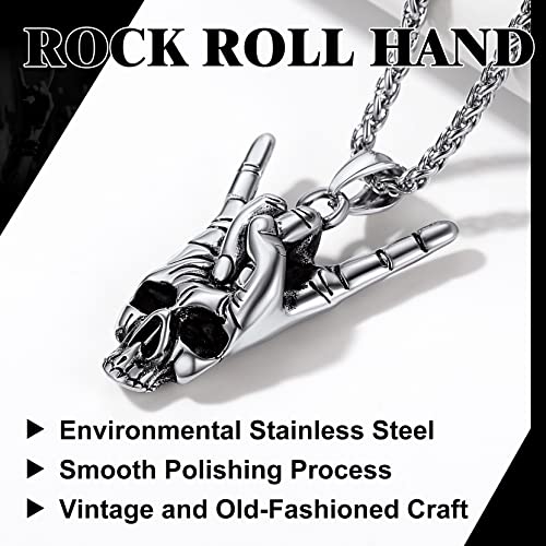 Richsteel Necklaces for Men Womens Stainless Steel Punk Rock Roll Pendant Hip Hop Jewelry4