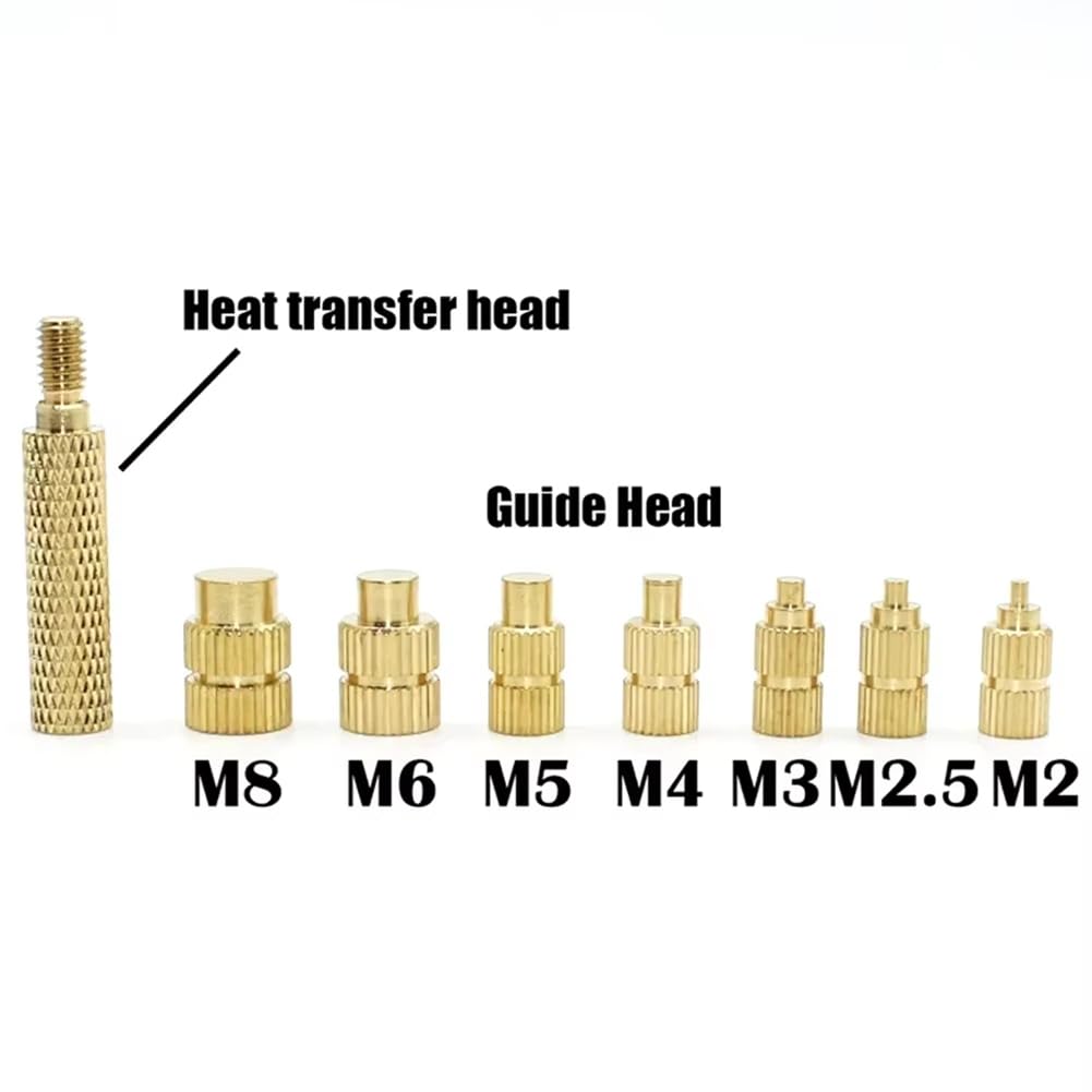 Heat Set Insertion Tool M2-M8 Hot Melt Latón Tuerca Moleteada Punta Insertada Adaptador de Prensa TS100/TS101 Soldador