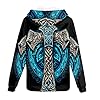 GLUDEAR Unisex Realistic 3D Digital Print Full Zip Hoodie Jackets Hooded Sweatshirt, Viking Lightning Tomahawk, 5XL #1