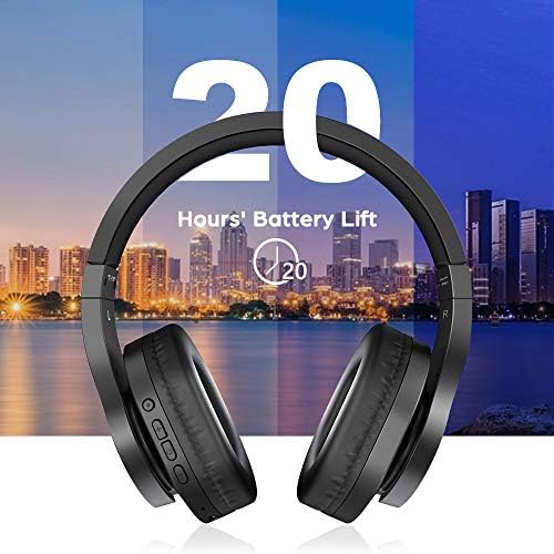 Bopmen Bluetooth Headphones Over Ear - Wired Headphones with Deep Bass, Comfortable Ear Cups, Built-in Microphone Wireless Headphones for Phone iPad PC Laptop Music (S80)