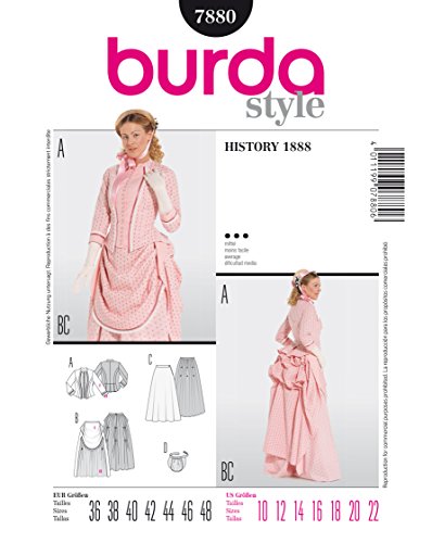 Burda Ladies Sewing Pattern 7880 Historical 1888 Bustle Fancy Dress Costumes #TOP28