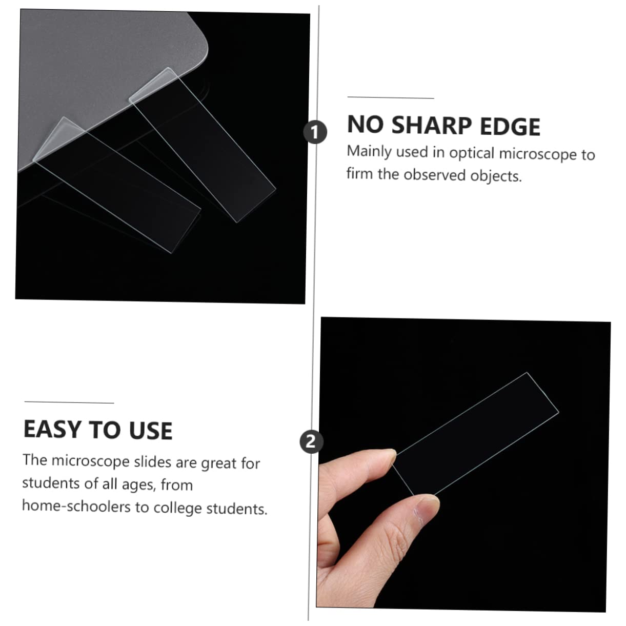 Microscope Slide Kit 450 Pezzi Vetro Pre-cleaned Slide | Slides And Cover Glasses, Blank Coverslip, Decorazioni Scuola, Vetrini Microscopio Preparati per Home-school