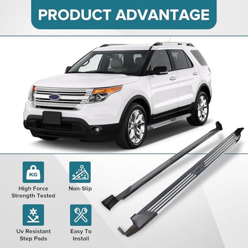 Estribos Laterales para Ford Explorer 2013-2018 Negro Aluminio miniatura 2
