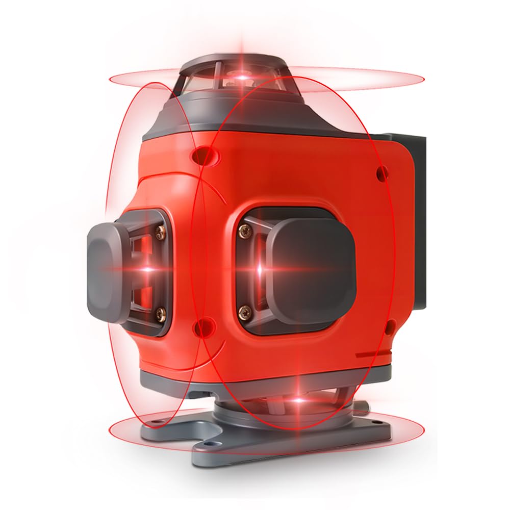 4D 16 lines laser level 4×360° self leveling Precision Cross Line level tool Two 360° Vertical and Horizontal Red beam with hand wave mode control