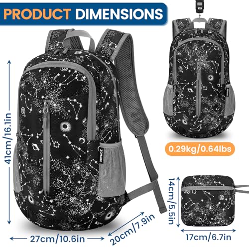 Image of ZOMAKE Ultra Lightweight Packable Backpack 25L, Foldable Hiking Backpacks Water Resistant Small Folding Daypack for Travel(Star Print)