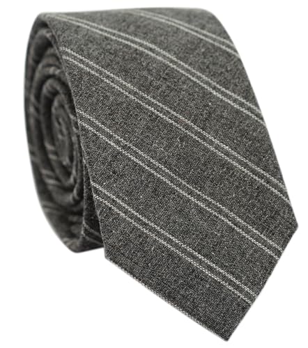 Image of BELLUNO Men's 2.5 inch Skinny Solid Cotton Linen Ties