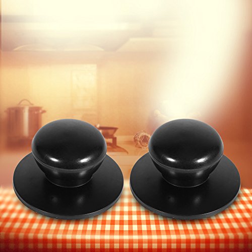 Aluprey Pot Lid Knobs,2Pcs Black Kitchen Cookware Saucepan Kettle Lid Replacement Knobs Cover Holding Handles New Main Image