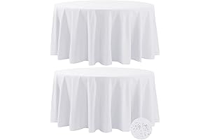 132 Inch Round Tablecloth: Elegance in Pristine White