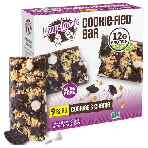 Lenny & Larry's The Complete Cookie-fied Bar, Cookies & Creme, 45g - Plant-Based Protein Bar, Vegan and Non-GMO (Pack of 9)