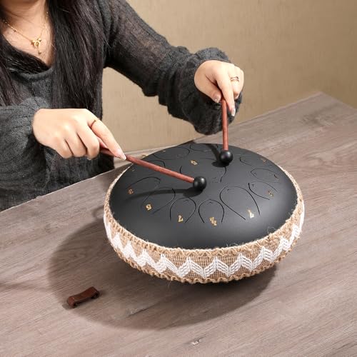 ZXZYHFTY 12-Inch 13-Note Steel Tongue Drum
