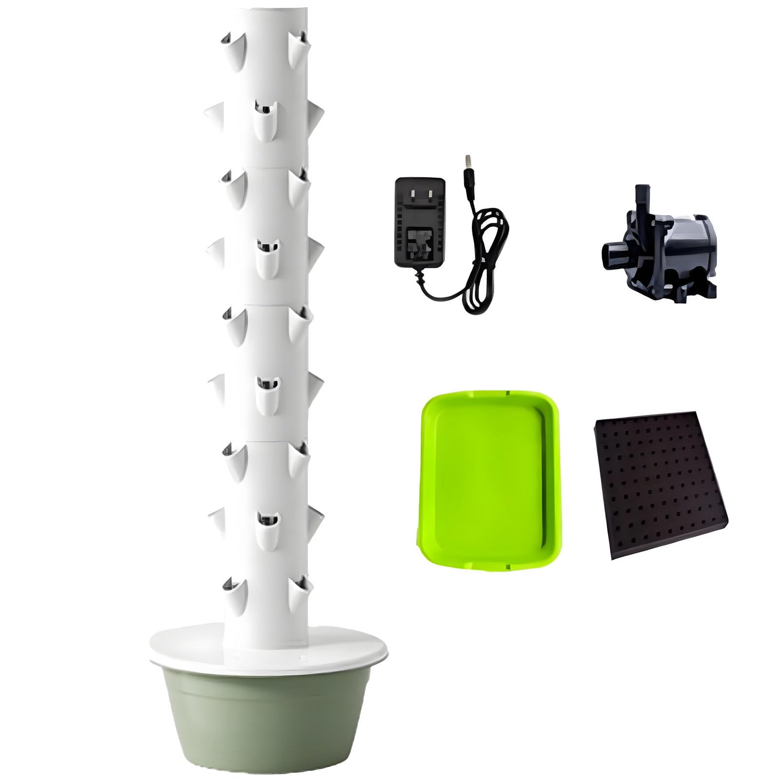 Torre hidropónica, Kit Completo de Torre hidropónica, Torre hidropónica Vertical para Exteriores, Agricultura Vertical, Kit de Cultivo hidropónico para jardín Inteligente NoLight-20.5 * 65.0in