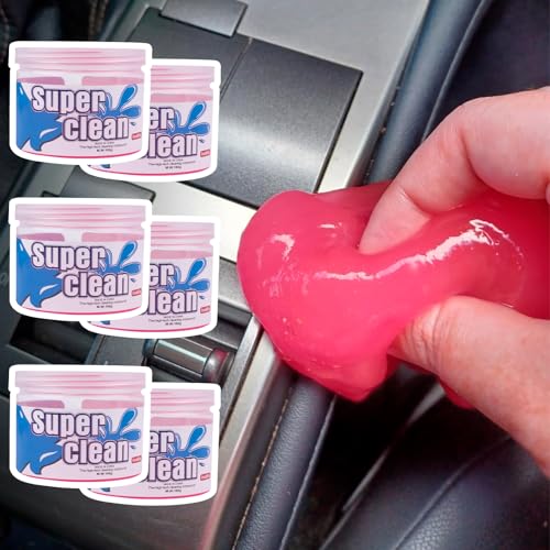 x xotic tech Car Cleaning Gel for Car Detailing Putty Interior Cleaner Slime Auto Detail Tools Supplies Accessories Valentines Day Gifts for Him Her Men Women Stocking Stuffers Pink 6 Pack