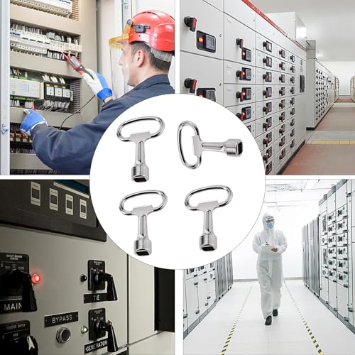 WLVinson 4 Stück Vierkantschlüssel Wasserhahn,Außenwasserhahn Schlüssel,Innenvierkant Steckschlüssel,4 Kant Schlüssel,Schaltschrankschlüssel,Universal Heizkörper Vierkantschlüssel (Vierkantschlüssel)