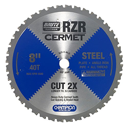 Champion Cutting Tool Corp Circular Saw Blade 8", 40T (RZR-8-40-S)-Cut Steel
