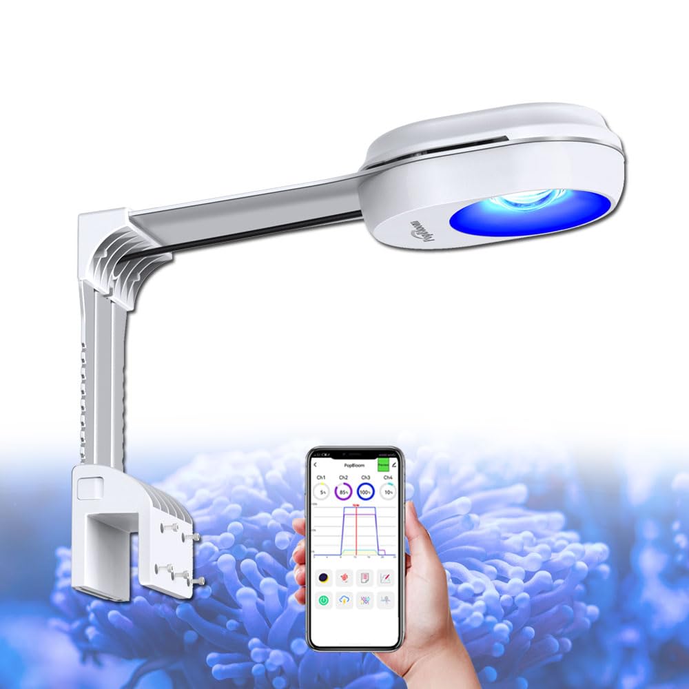 PopBloom RL60 Luz de acuario Wifi espectro completo Acuario Marino Luz Led Para 50x50cm Acuarios Tanque de Arrecife