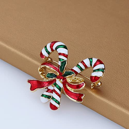 Image of Christmas Pin, Christmas Brooch Pins, Rhinestone Crystal Christmas Enamel Pin, Vintage Christmas Brooch for Women, Christmas Jewelry Pins for Xmas Decorations