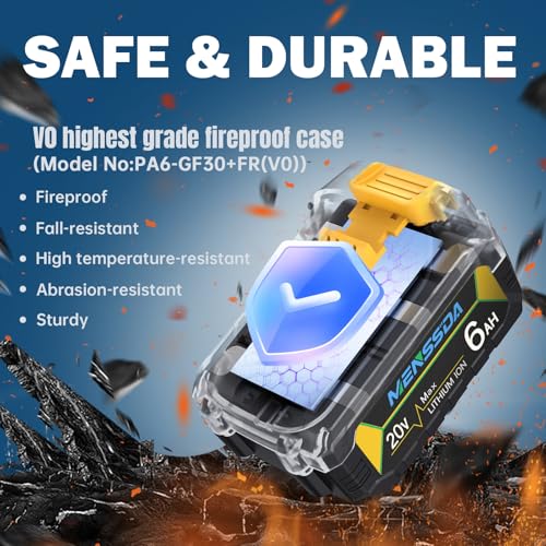 Image of 2Pack True 6AH Capacity Replacement Battery Compatible with Dewalt 20V Max Tool, 20 Volt Batteries Compatible with DCB207 DCB204 DCB201 DCB200 Series Power Tools, High Power Cells