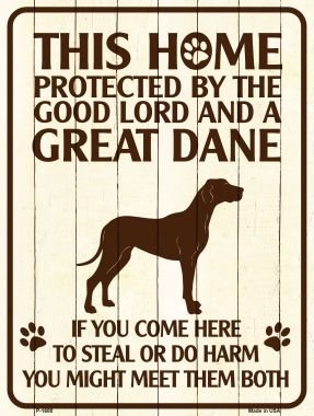 Smart Blonde This Home Protected by A Great Dane Parking Sign Metal Novelty P-1680