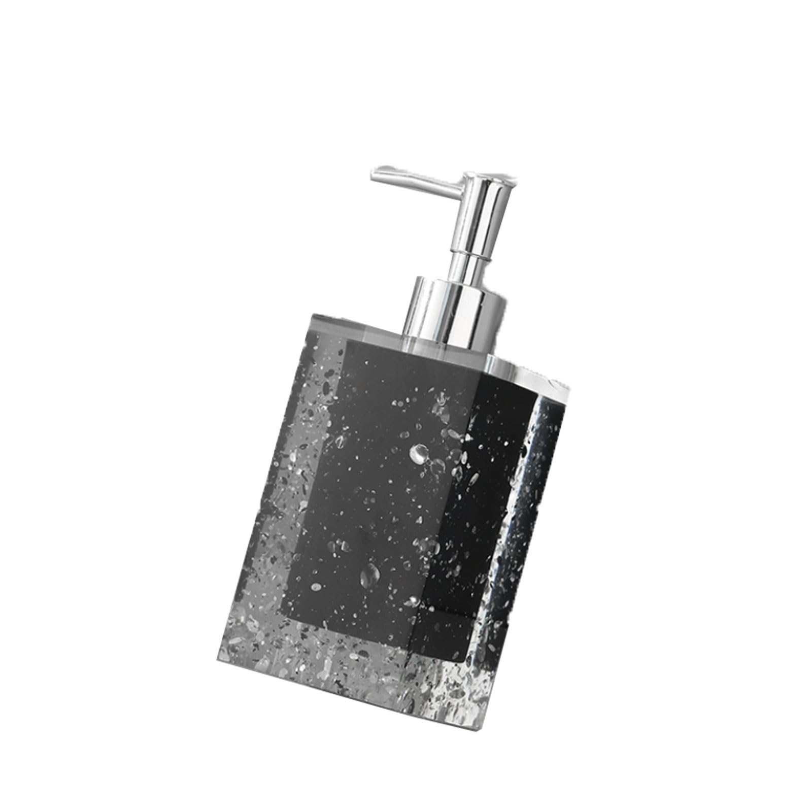 Resin Soap Dispenser Bottle Matte Electroplated Pump, Rounded Smooth Edges, Countertop Lotion for Bathroom(Nero)
