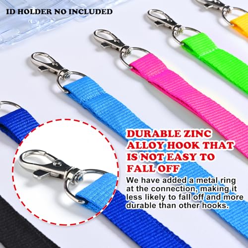 CANWELUX 100 Pack Bright Neon Hot Pink Lanyard for ID Badges (NO ID Holder), Neon Pink Cruise Lanyard for Carnival Cruise, Office, School by CANWELUX - Image 5