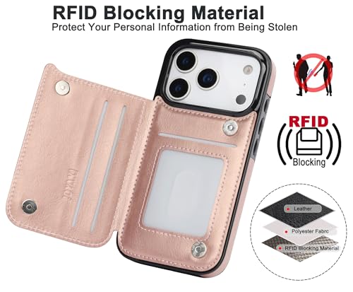 Coque portefeuille iPhone 17 Pro en similicuir PU haut de gamme