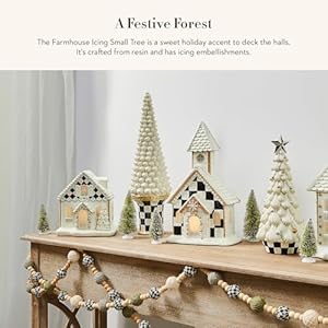 MACKENZIE-CHILDS Farmhouse Icing Tabletop Christmas Tree, White Christmas Tree Tabletop Decor, Large MACKENZIE CHILDS Farmhouse Icing Tabletop Christmas Tree White Christmas Tree Tabletop Decor Large