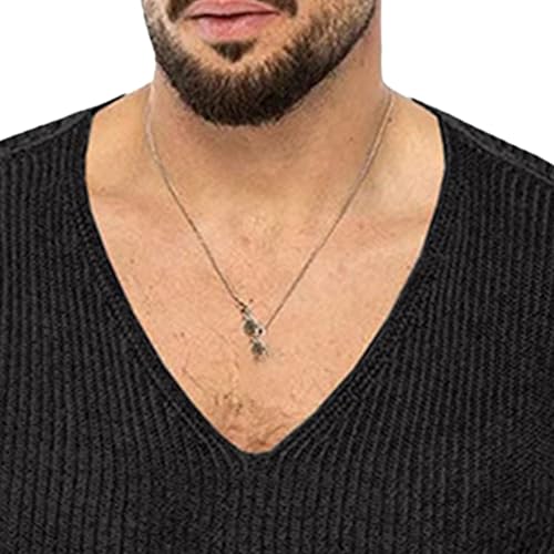 Men's Lightweight Long Sleeved Knitted Sweater V Neck Casual Male Knit Pullover Sweaters Solid Wool Blend Knits2