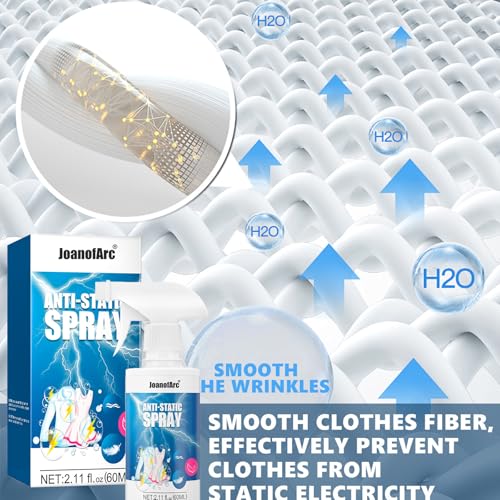 Anti-Static Wrinkle Releaser Spray, 60ML Anti-Static Spray for Clothes,for Clothes Furniture, Clothing, Textiles, Hair Fabric Anti-Static Spray