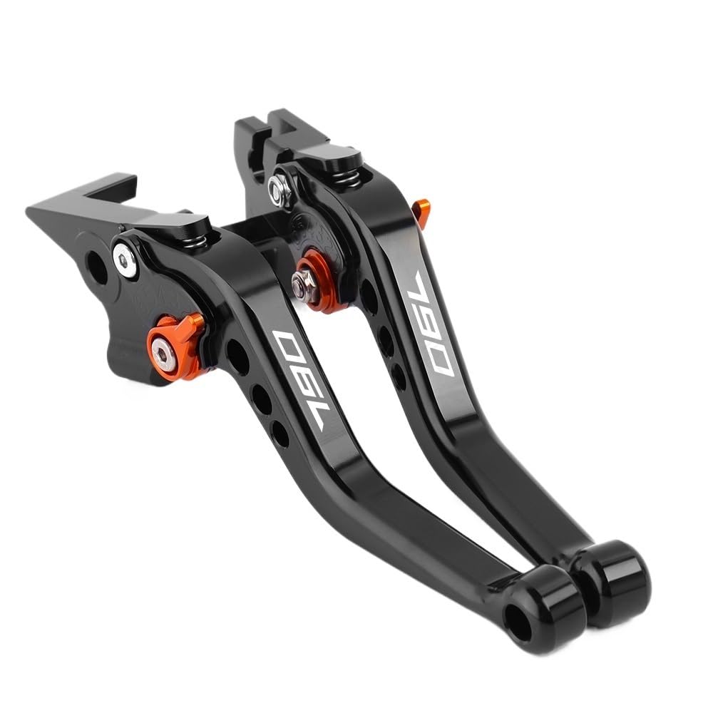 Leva freno frizione moto Leve freno frizione corte/adatte for KTM 790 Duke 2018 2019 2020 2021 2022 Leva regolabile corta for moto in alluminio CNC(BLACK ORANGE)