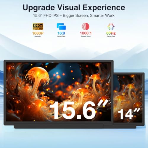 Image of XAVION 15.6 Inch Portable Monitor | IPS Display | Ultra-Slim Foldable Screen Extender | USB Type-C & HDMI | Compatible with Laptop, PC, Mac (DuoView Split)(15.6 inch)