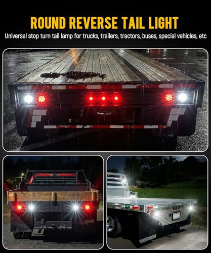 Partsam luces LED traseras redondas reversa 4 pulgadas miniatura 5