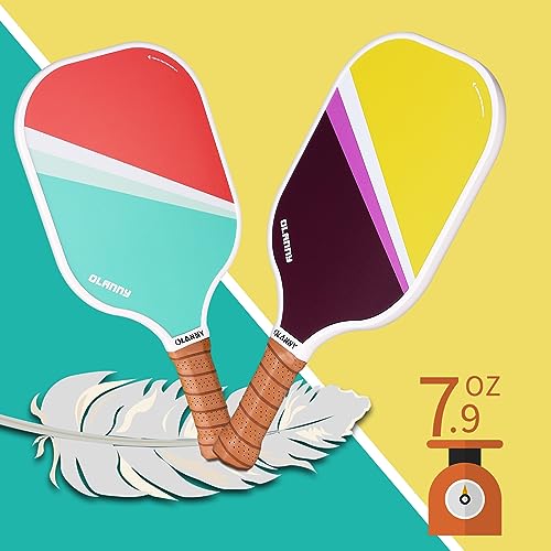 Image of OLANNY Graphite Pickleball Paddles Set- Premium Rackets Fiber Face & Polymer Honeycomb Core Pickleball Set Includes Pickleball Paddles + Pickleball Balls+ Replacement Soft Grip + 1 Bag