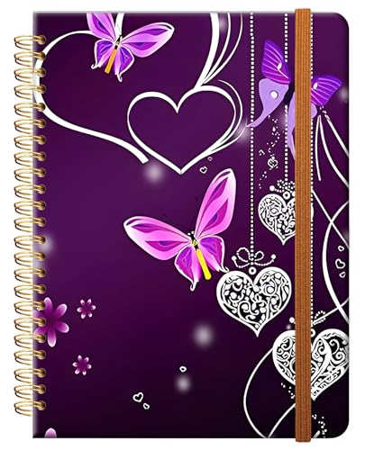 Carnet de notes ligné ZHIZHEND avec couverture rigide chic et reliure double spirale robuste