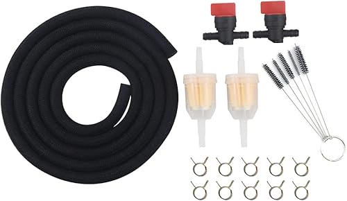 para cortacésped, línea de combustible de 6 pies y 14 pulgadas de diámetro interior + 2 filtros de combustible de 516 pulgadas + 10 abrazaderas de