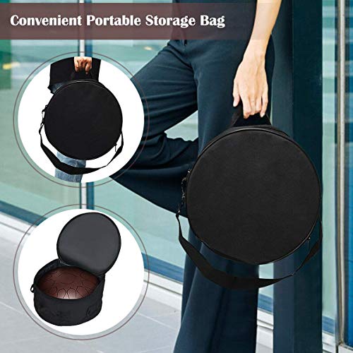 Image of amiciSound 13 Notes Tongue Drum, 12 Inch Lotus Pattern Steel Drum with Carry Bag for Meditation Entertainment, Musical Instrument