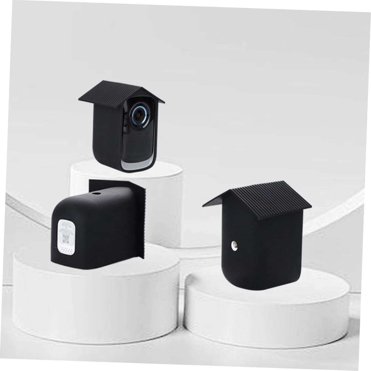 HOMSFOU 4 Set Custodia Della Fotocamera Custodia Fotocamera Copertura Antipioggia Protettivo Sicurezza Esterna Macchinetta Fotografica Protezione Per Esterna Black 2 Pezzi*4