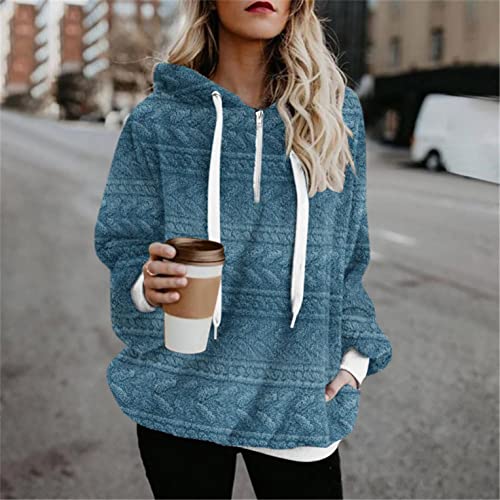 Chaconka Felpa da donna in pile, con cappuccio