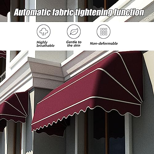 Toldo plegable francés rojo 100x60cm retráctil impermeable con protección solar UV 6