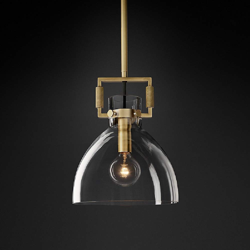 Machine European Luxury Plating Metal Living Room Pendant Lamp Transparent Glass Restaurant Droplight Simple Bedside Chandelier Modern Wrought Iron Hanging Light Modern Chandeliers (Color : A)