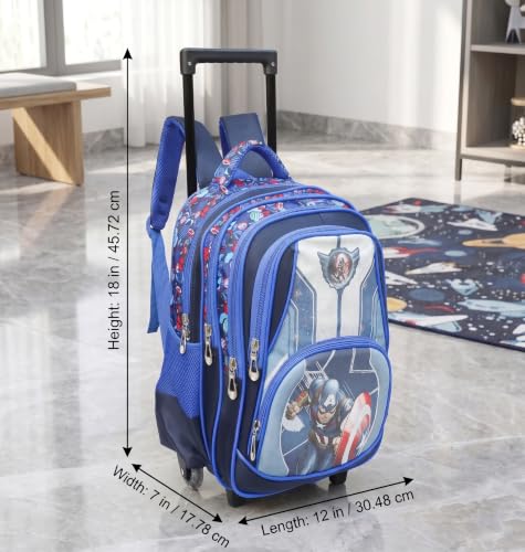 Image of ADSON 3D Embossed School Trolley Bag Large School Bag for Boy Girl, Kids School Bag, Travel Backpack for Girl Boy, Ideal for Children Trolley 16 Inch Water Resistant