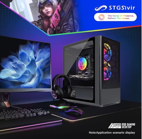 STGsivir Gaming PC, GeForce GT 740 4G GDDR5,Xeon E5 3.4GHZ,32G DDR,1TB SSD,WLAN 6,BT 5.2,RGB Fan x3,Windows11 Pro,Gamer PC Computer Desktop – Bild 4