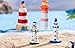 JiuGongmoup 5 Pack Mini Resin Lighthouse Models – Nautical Desktop Ornaments, Coastal Style Table Decorations, Aquarium & Fish Tank Decor, Small Lighthouse Figurines for Home & Office Display