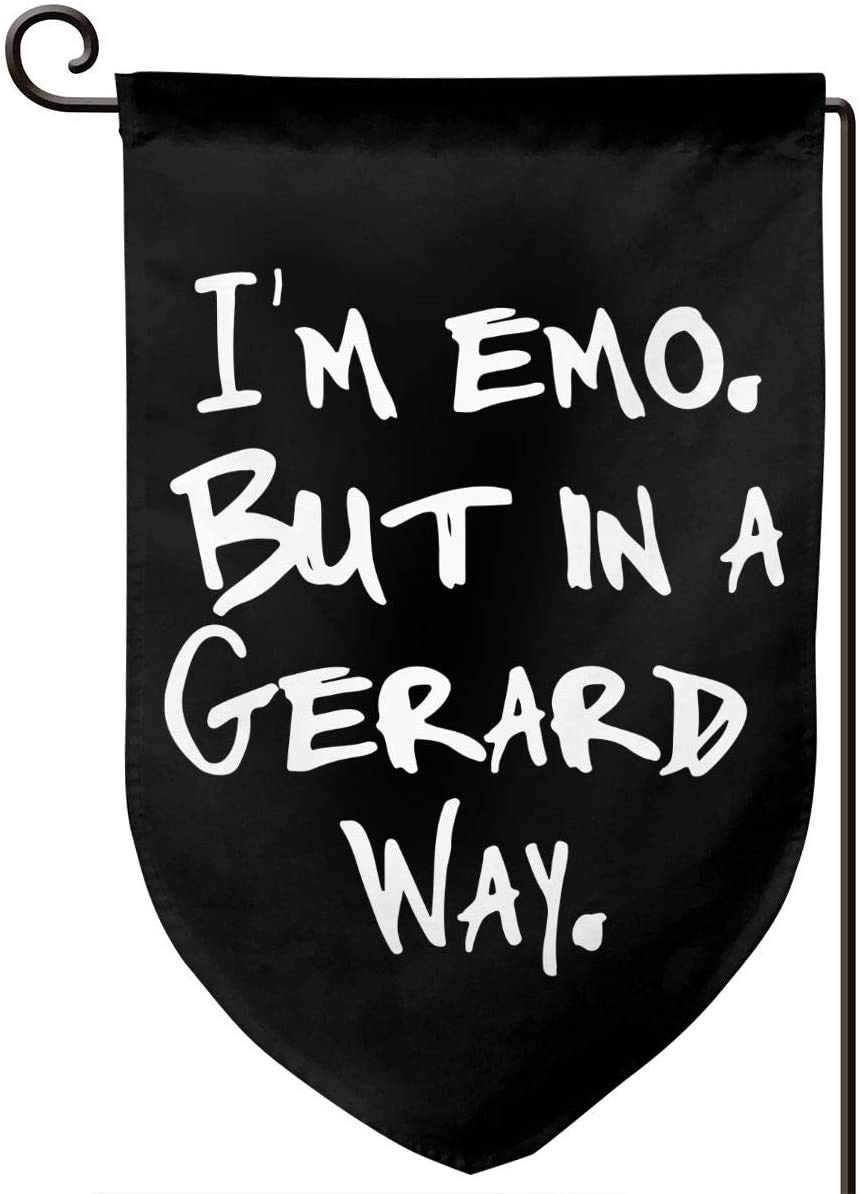 Jeewly Outdoor Flags I'm Emo But in A Gerard Way Garden Flags Durable Outdoor House Banners for Patio Lawn Home Outdoor Decor 12.5x18In