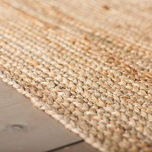 Image of Handwoven 4x8 feet Jute Rectangular Rug, Natural Fibers, Braided Reversible Carpet for Stylish Bedroom Living Room Dining Room Kids Room (4x8 feet, Black & Beige)