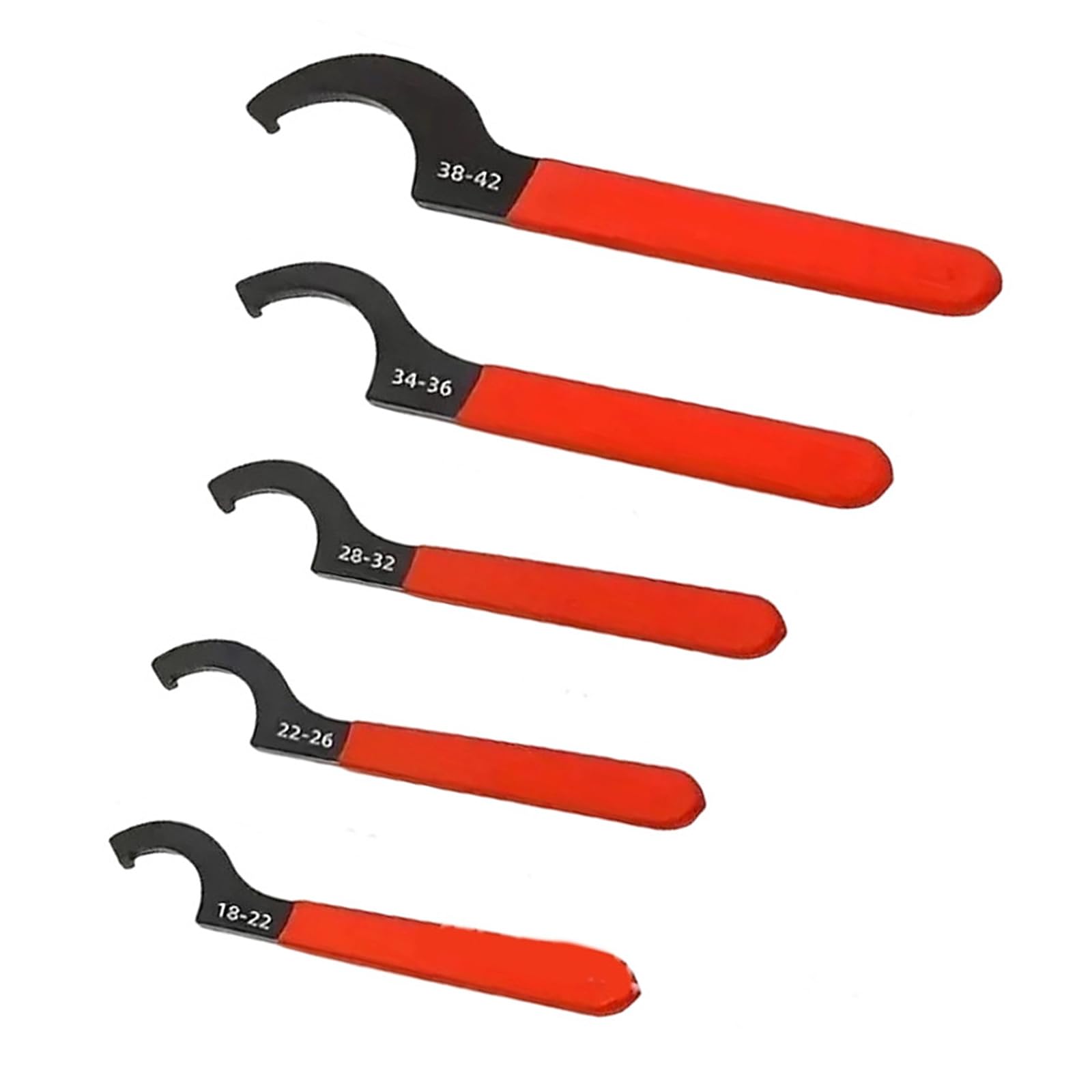 Kaccde Multipurpose Curvilinear Head Wrench Set Of 5 With Thickened Jaw For Home Adjustments Heavy Duty Hook End Spanner Set With Ergonomic Handle For Secure Industrial Fastening