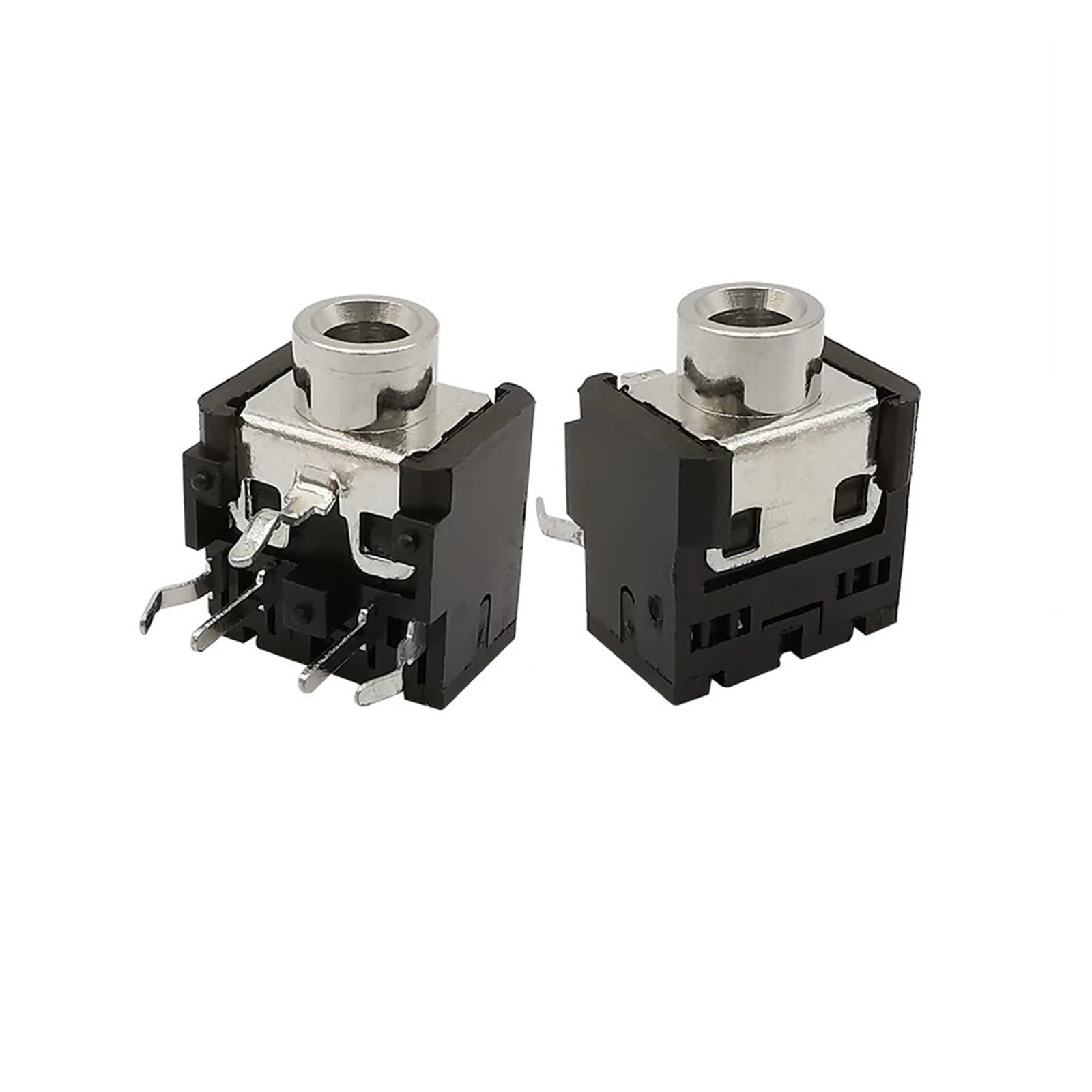 Lot de 100 connecteurs femelles stéréo mono 3,5 mm PJ-306, jack casque DIP 5 broches, noir